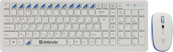 Набор беспроводной DEFENDER Skyline 895 Nano (клавиатура+мышь, бело-синяя)