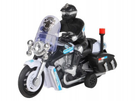 Мотоцикл AUTODRIVE Полиция 15см инерц. на бат. со светом и звуком, черный,  в/к 17,5*14*6,5, ,