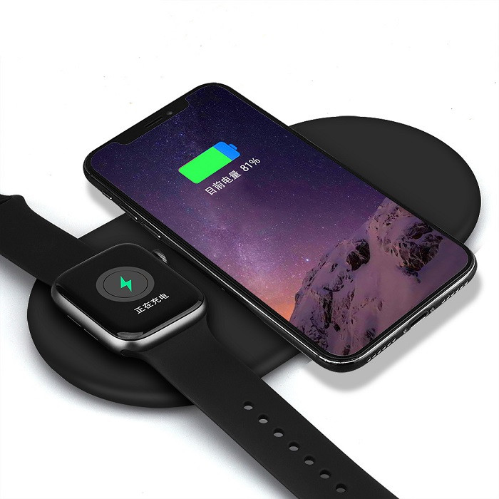 Беспроводное зарядное устройство 2 в 1 смартфон + Apple Watch