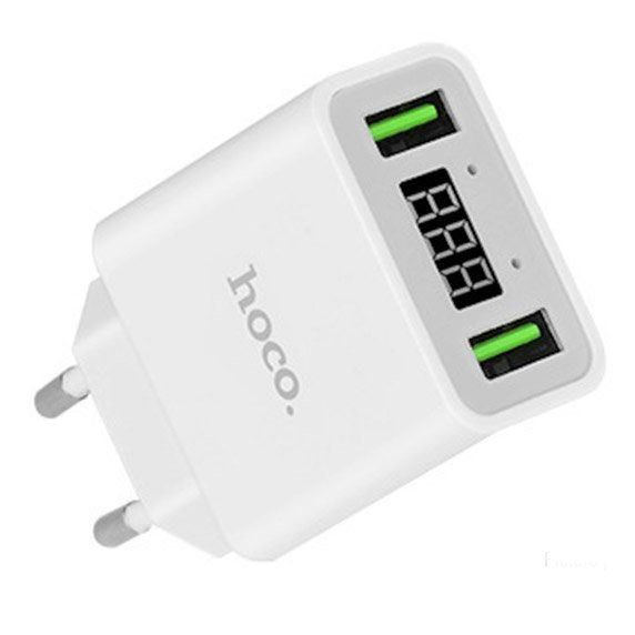 Сетевое зарядное устройство HOCO C25A  2 USB с LED