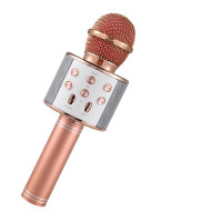 Беспроводной караоке-микрофон WS-858​, золотисто-розовый