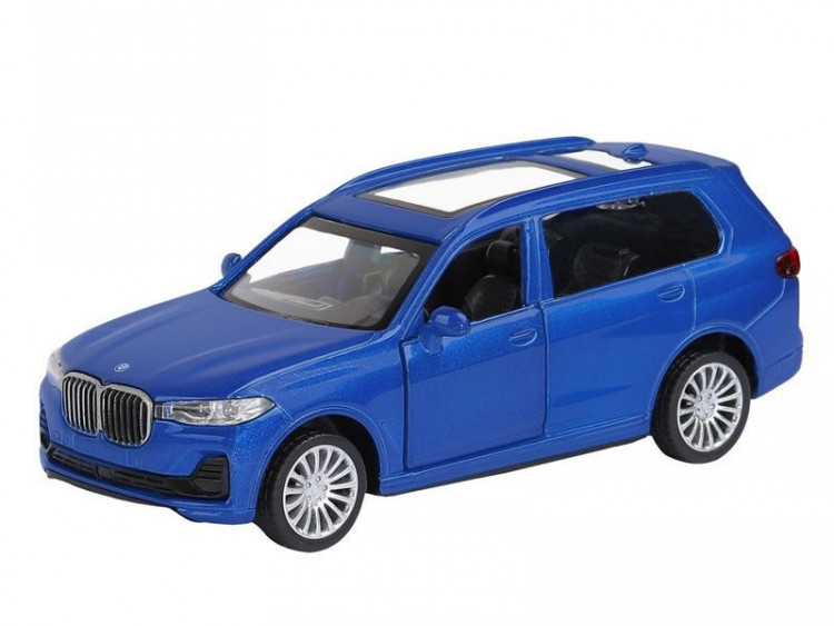 Машина "АВТОПАНОРАМА" BMW X7, синий, 1/44, инерция, в/к 17,5*12,5*6,5 см
