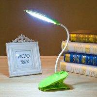 Настольная LED лампа LEAF LED на прищепке, зеленый