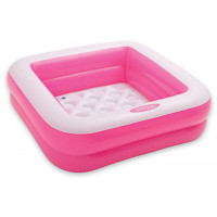 Детский надувной бассейн Intex квадратный, розовый