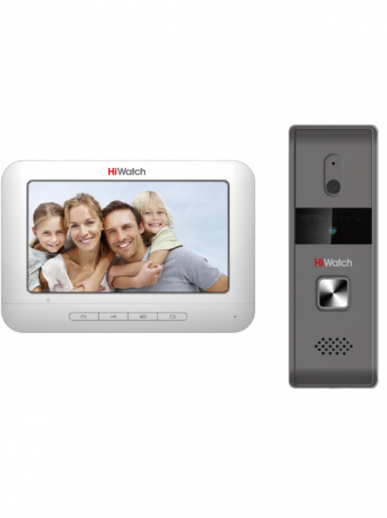Комплект аналогового видеодомофона  c памятью до 200 снимков HiWatch DS-D100KF