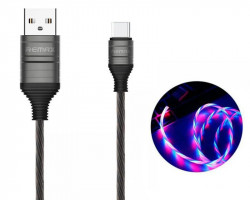 USB-кабель светящийся Remax RC-130a Luminous EL, черный