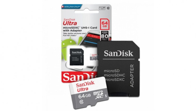 Карта памяти Sandisk MicroSD (80 MB/S) 64 GB