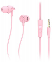 Наушники Rock Y1 Stereo Earphone с микрофоном розовый