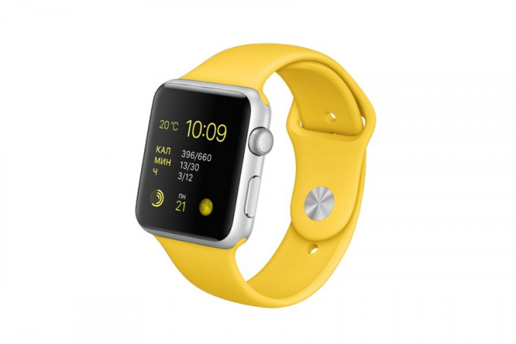 Силиконовый ремешок для Apple Watch 42/44 mm желтый