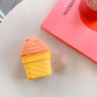 Силиконовый чехол для Airpods мороженое, оранжевое