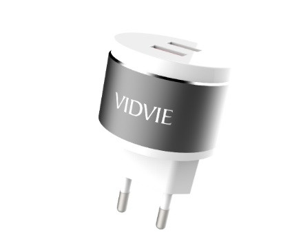 Сетевое зарядное устройство Vidvie PLE-211 на 2 USB + кабель Micro