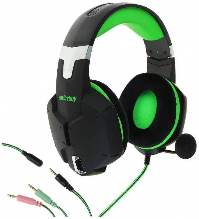 Проводная гарнитура с микрофоном Smartbuy Rush Viper SBHG-2100 (черно-зеленые)