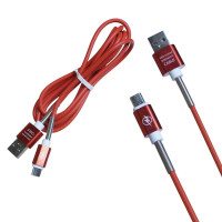 Дата-кабель M5 Micro-USB с металлическим основанием, красный