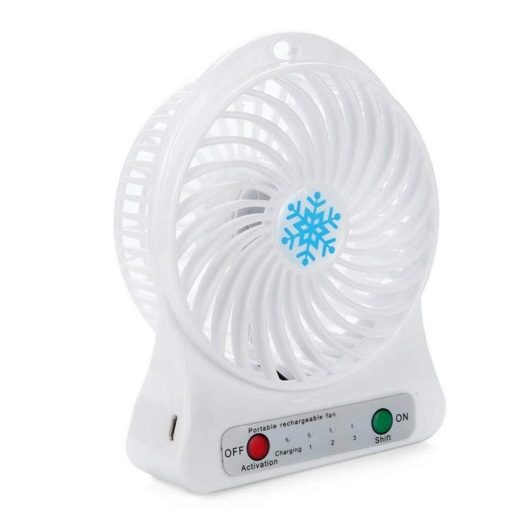 Настольный вентилятор Mini Fan на аккумуляторе белый
