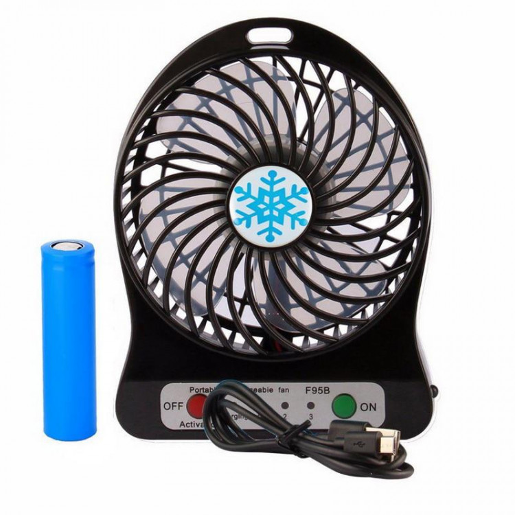 Настольный вентилятор Mini Fan на аккумуляторе черный