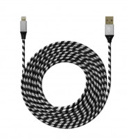 USB-кабель X07 Lightning тканевый 2м, серый