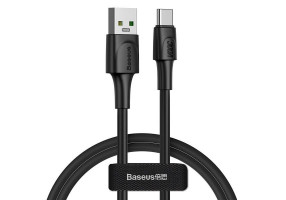 USB-кабель Baseus White (support VOOC) (Type-C) 5A, 1m, черный