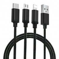USB-кабель Proda AGILE  PD-B31th 3-в-1, черный
