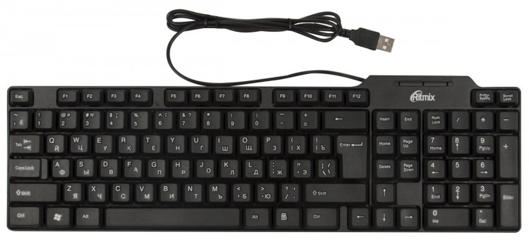Клавиатура проводная Ritmix RKB-111, USB