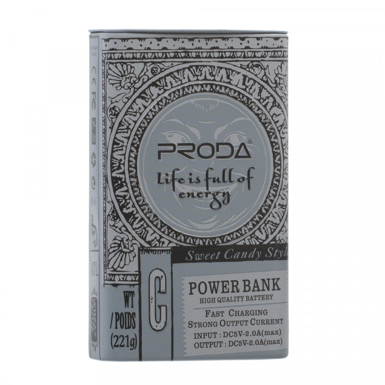 Внешний аккумулятор Proda Cool taste 10000mah PPL-24, серый