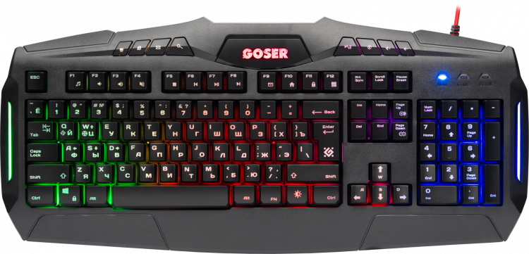 Клавиатура проводная игровая DEFENDER Goser GK-772L, USB (с подсветкой)