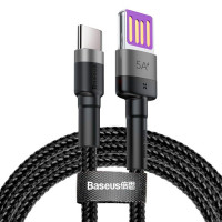  USB-кабель Baseus Cafule HW Quick Charging (Type-C) 40W, 1m, черно-серый