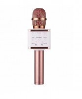 Беспроводной караоке микрофон V7, золотисто-розовый