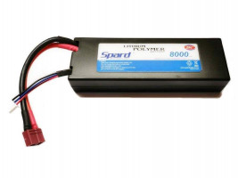 Аккумулятор Li-Po Spard 8000mAh, 7,4V, 25C, T‐plug для Remo Hobby и Himoto 1/10, 1/8