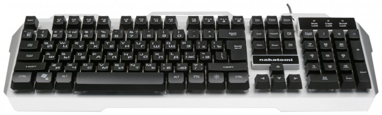 Клавиатура проводная игровая Nakatomi KG-35U (серая, с подсветкой)