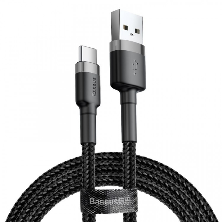  USB-кабель Baseus Cafule (Type-C) 3А, 1m, черно-серый
