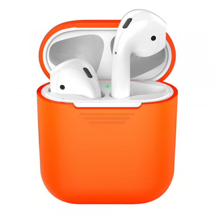 Силиконовый чехол для Apple Airpods, оранжевый
