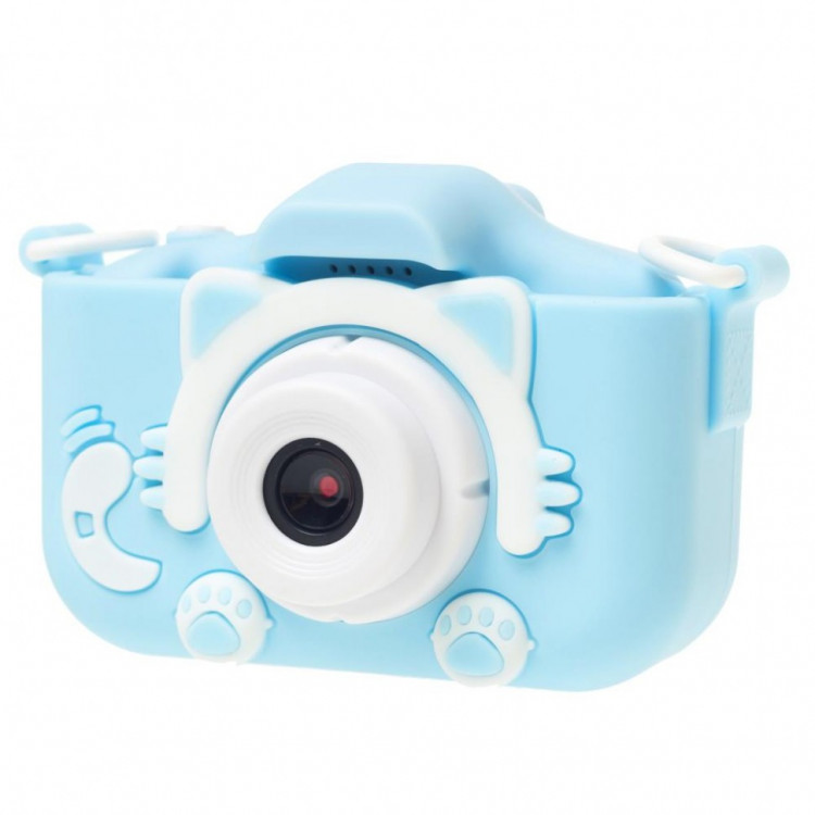 Детский фотоаппарат Childrens Fun Camera Cute Kitty, голубой