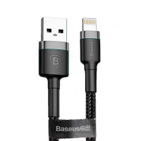  USB-кабель Baseus Cafule (lightning 2,4А), 1m, черно-серый